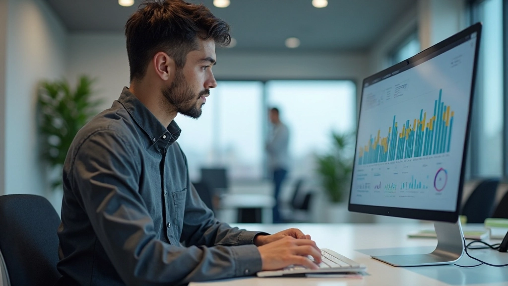 Таблица с финансовыми метриками и графиками на экране компьютера