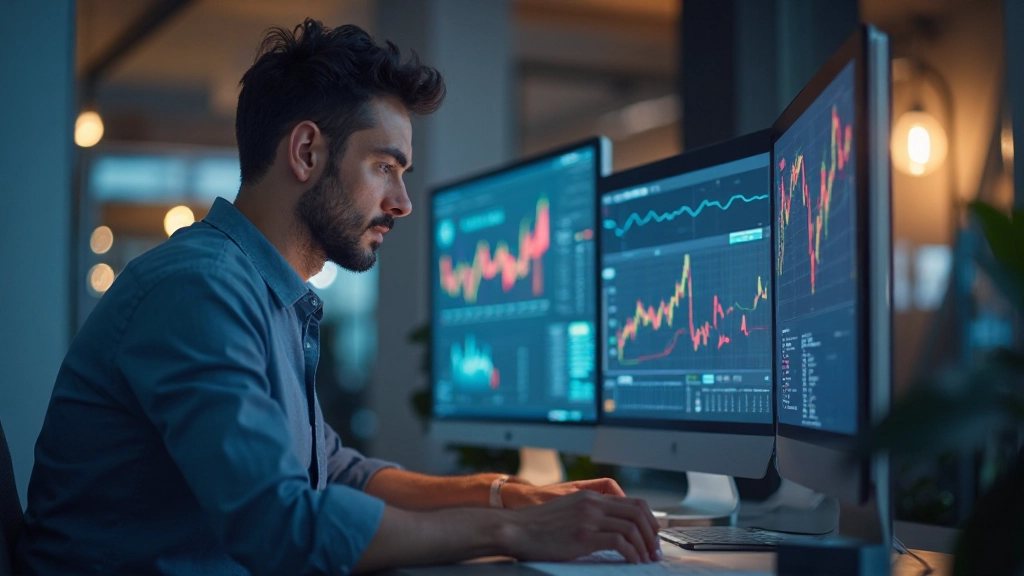 Профессиональное изображение интерфейса финансового программного обеспечения с графиками и аналитикой