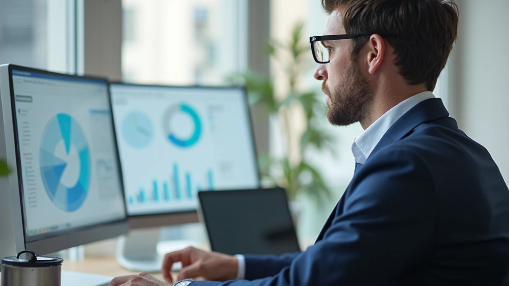 Менеджер анализирует графики оптимизации расходов на экране