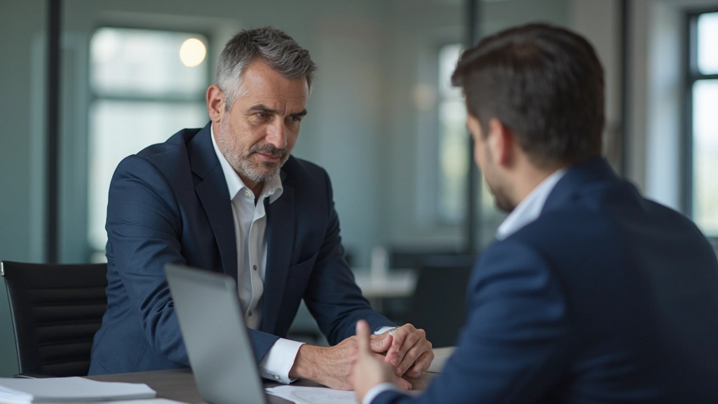 Профессиональный консультант обсуждает пенсионный план с клиентом в офисе