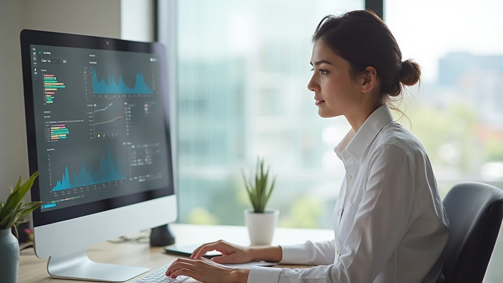 Экран компьютера с открытым приложением для анализа финансов и графиками расходов